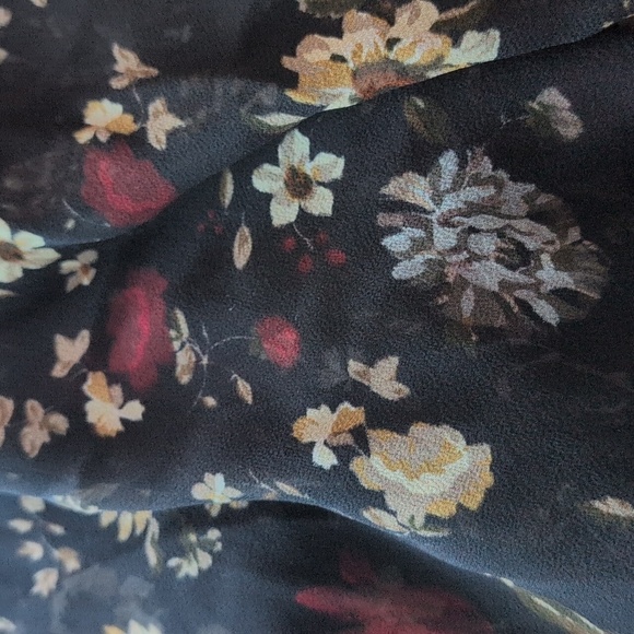 Dôen Black & Multicolour Silk Floral Sheer Dress - Picture 9 of 9